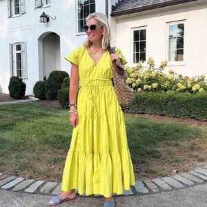 Free assembly tiered cotton maxi dres